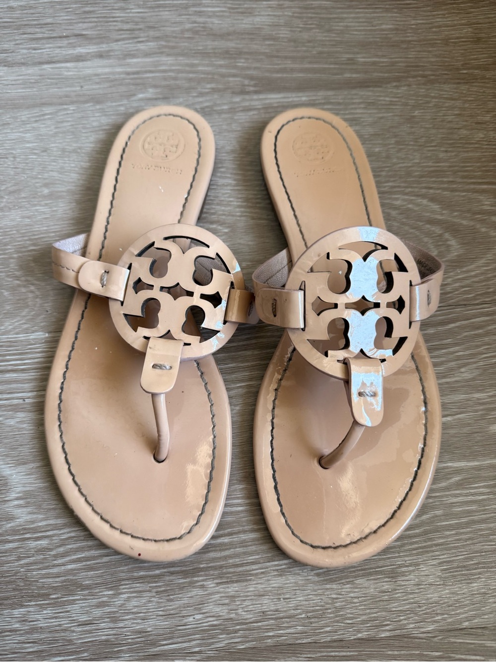 Tory Burch Blush Patent Miller Thong Sandals